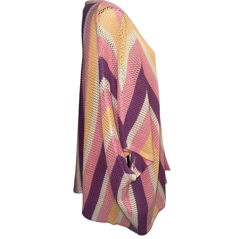 Colorful Pastel Jessica Simpson Cordelia Pointelle Kimono Multicolor Size Small